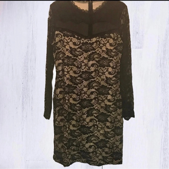 Plus Size‎ Black Long Sleeve Lace Mesh Elegant Dress. NEW. 1XL-3XL - Picture 10 of 11